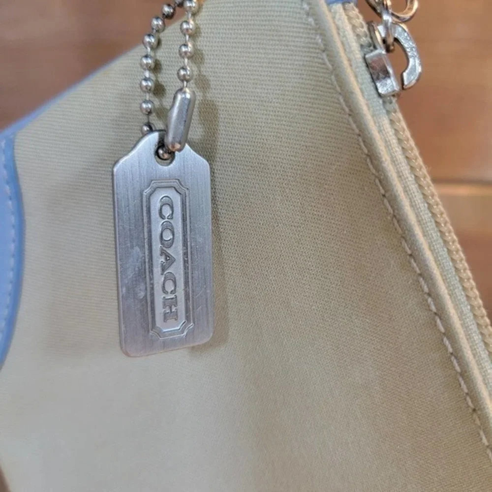 Coach Blue & Tan Soho Wristlet